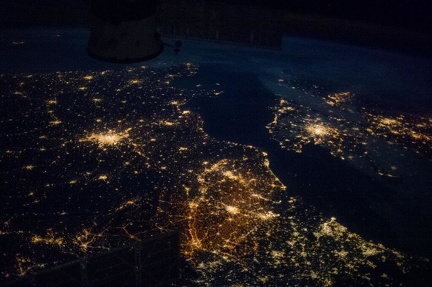 France & more, at night, from ISS
