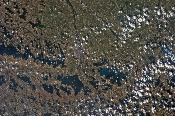 Troyes, Lac d'Orient, France, from #ISS, July 10, 180-mm