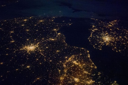 France, at night, from ISS